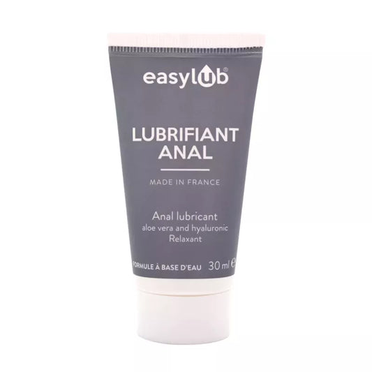 on voit sur un fond blanc un flacon gris et blanc d'un lubrifiant intime spécialisé pour l'anal.